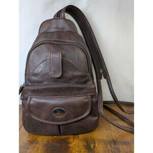 MultiSac Jamie Convertible Backpack Brown Embossed Pattern